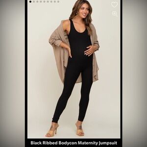 Pinkblush Maternity Ribbed Jumpsuit Onesie